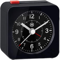 MARATHON Mini Non-Ticking Analog Alarm Clock with Auto Back Light and Snooze Function