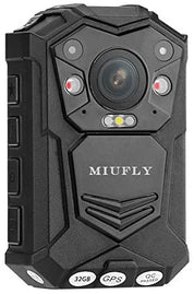 MIUFLY 1296P HD Waterproof Police Body Camera with 2 Inch Display, Night Vision, Built in 32G Memory and GPS
