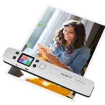 MUNBYN Portable Scanner, Photo Scanner for Documents Pictures Texts in 1050DPI, Flat Scanning, Included 16GB SD Card, Photo Scanner Uploads Images to