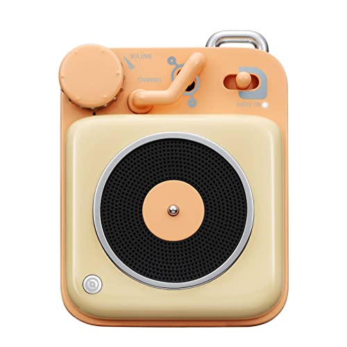 Muzen Mini Bluetooth Speaker, Button Metal with Lanyard, Vintage Radio with Old Fashioned Classic Style, Portable Wireless Loud Volume Speaker for Home, Office, Kitchen, Party, Travel, Outdoor