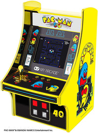 My Arcade Pac-Man 40Th Anniversary Micro Player, Fully Playable, 6.75 Inch Collectible, Full Color, Gold Plated, Battery or Micro USB Powered (DGUNL-3290), Yellow