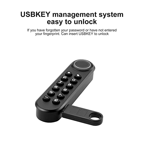Mypin Fingerprint Cabinet Lock, Smart Biometric Cabinet Password Lock with USB Key, Keyless Hidden File Drawer Wardrobe Lock, Child Safety Fingerprint Lock, DIY Wooden Furniture Privacy Lock for Home Office