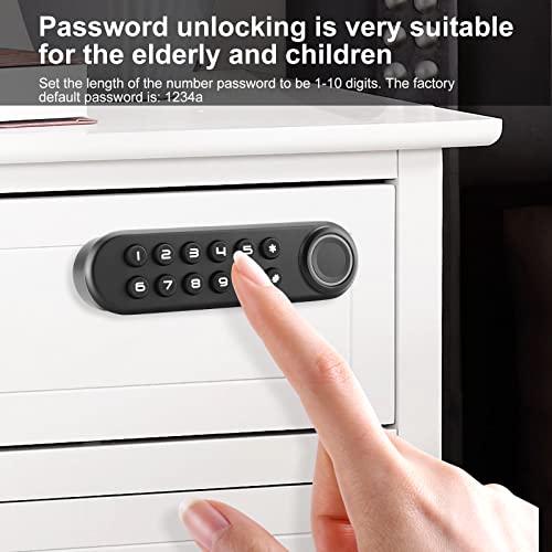 Mypin Fingerprint Cabinet Lock, Smart Biometric Cabinet Password Lock with USB Key, Keyless Hidden File Drawer Wardrobe Lock, Child Safety Fingerprint Lock, DIY Wooden Furniture Privacy Lock for Home Office