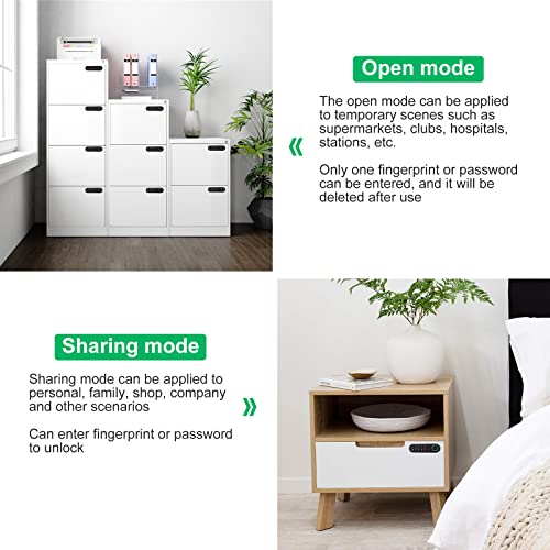 Mypin Fingerprint Cabinet Lock, Smart Biometric Cabinet Password Lock with USB Key, Keyless Hidden File Drawer Wardrobe Lock, Child Safety Fingerprint Lock, DIY Wooden Furniture Privacy Lock for Home Office