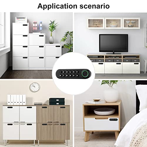 Mypin Fingerprint Cabinet Lock, Smart Biometric Cabinet Password Lock with USB Key, Keyless Hidden File Drawer Wardrobe Lock, Child Safety Fingerprint Lock, DIY Wooden Furniture Privacy Lock for Home Office