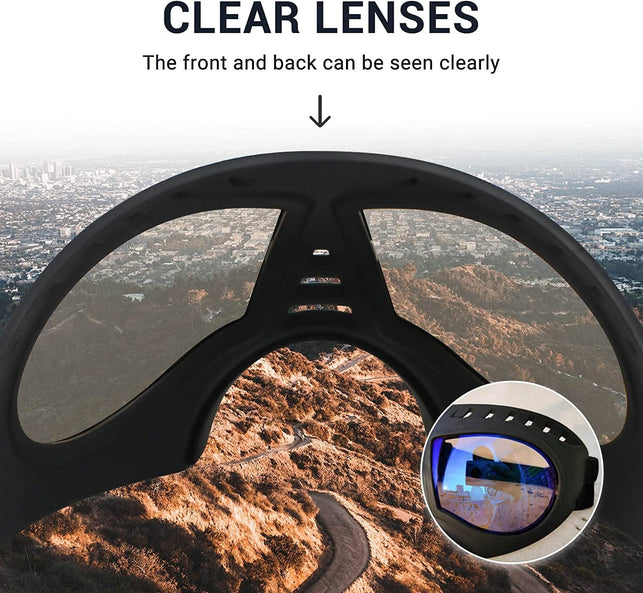 Namsan Dog Goggles Large Breed Anti-Uv Transparent Dog Sunglasses for Medium-Large Dogs Windproof Anti-Dust Antifog Soft Pet Dog Glasses for Long Snout Dogs Eyes Protection, Clear Blue
