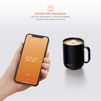 New Ember Temperature-Control Smart Mug 2, 284 ml, Black, 1.5-hr Battery Life – App-Controlled Heated Coffee Mug – Improved Design