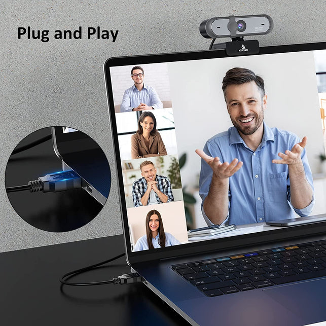 Nexigo N660P 1080P 60FPS Webcam with Software Control, Dual Microphone & Cover, Autofocus, HD USB Computer Web Camera, for Obs/Gaming/Zoom/Skype/Facetime/Teams/Twitch