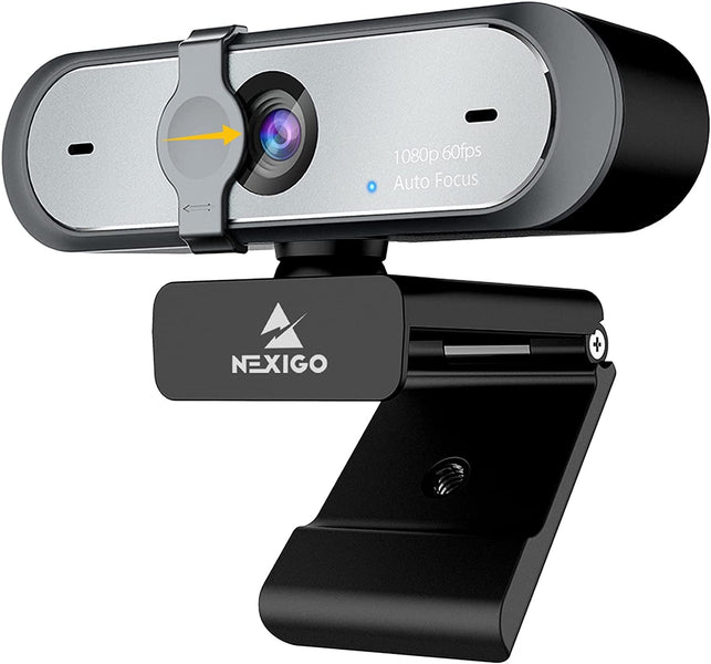 Nexigo N660P 1080P 60FPS Webcam with Software Control, Dual Microphone & Cover, Autofocus, HD USB Computer Web Camera, for Obs/Gaming/Zoom/Skype/Facetime/Teams/Twitch