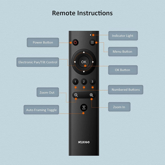 Nexigo Zoom Certified, N970P 4K Webcam, Onboard Flash Memory, Al-Powered Auto-Framing, Adjutable Field of View, Sony Sensor, Dual AI Noise-Cancelling Mics, Works with Teams/Zoom/Webex/Google