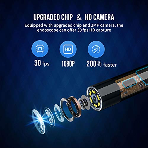 NIDAGE Wireless Endoscope for Automotive Inspection Semi-Rigid Flexible Waterproof 5.5MM WiFi Borescope Camera Compatible Android and iOS Smartphones, iPhone, iPad (4.92FT)