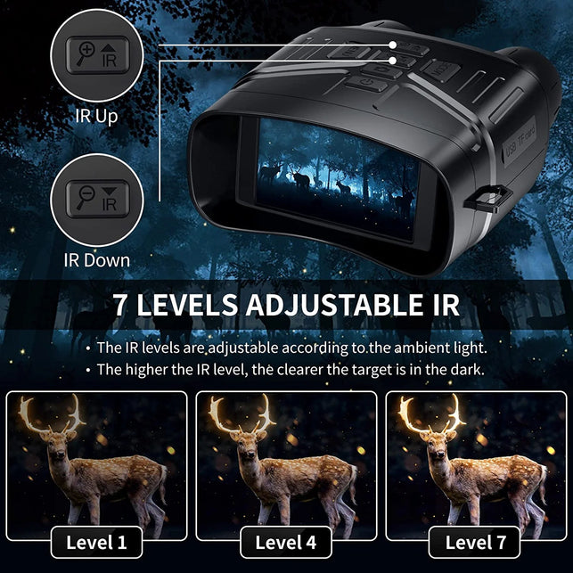 Night Vision Binoculars - Night Vision Goggles for Adults, 3'' Digital Infrared Night Vision Can save Photo and Video with 32GB Memory Card & Rechargeable Lithium Battery