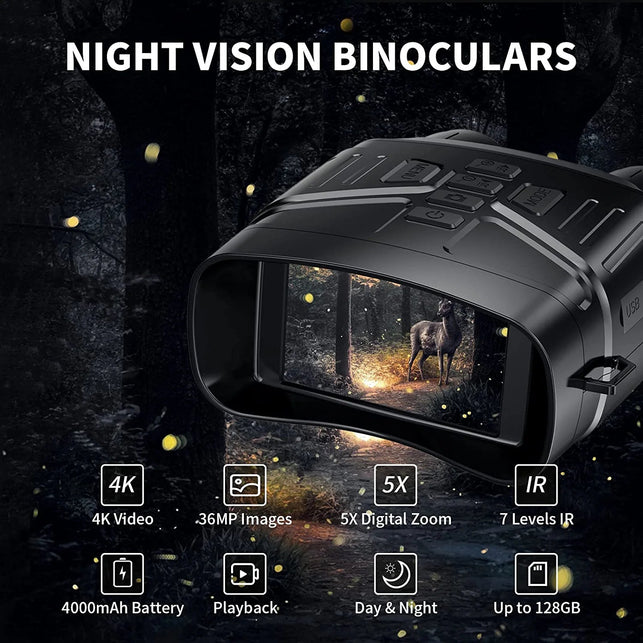 Night Vision Binoculars - Night Vision Goggles for Adults, 3'' Digital Infrared Night Vision Can save Photo and Video with 32GB Memory Card & Rechargeable Lithium Battery