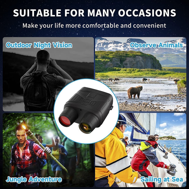 Night Vision Goggles - 4K Night Vision Binoculars for Adults, 3'' Large Screen Binoculars Can save Photo and Video with 32GB Memory Card & Rechargeable Lithium Battery
