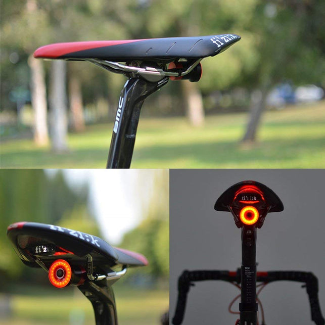 Nkomax Smart Bike Tail Light Ultra Bright, Bike Light Rechargeable Auto On/Off, IPX6 Waterproof LED Bicycle Lights, High Intensity Rear LED Accessorie