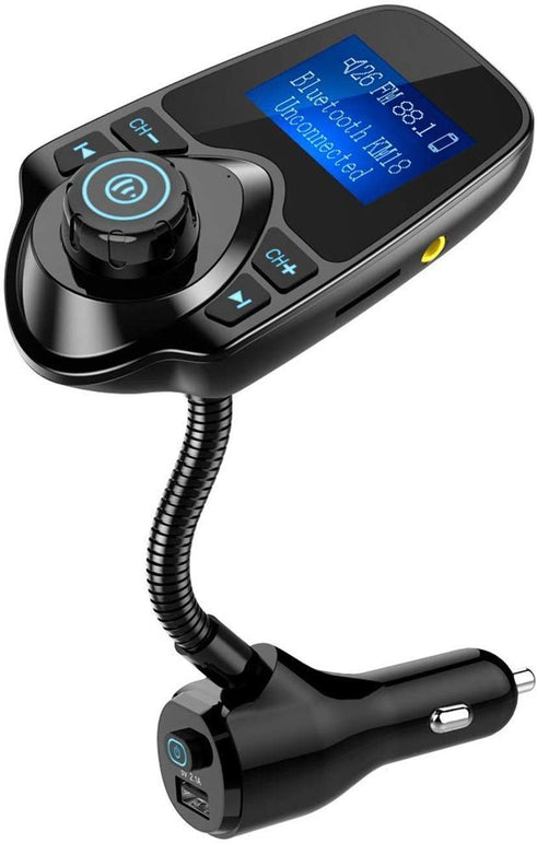 Nulaxy Bluetooth FM Transmitter for Car, Upgraded Manual Power On/Off Switch Wireless Car Radio Bluetooth Adapter Supports Hands free Calls, USB Fast - KM 18 PLUS