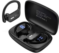 Occiam Wireless Earbuds Bluetooth Headphones 48H Play Back Earphones in Ear Waterproof with Microphone LED Display for Sports Running Workout Black