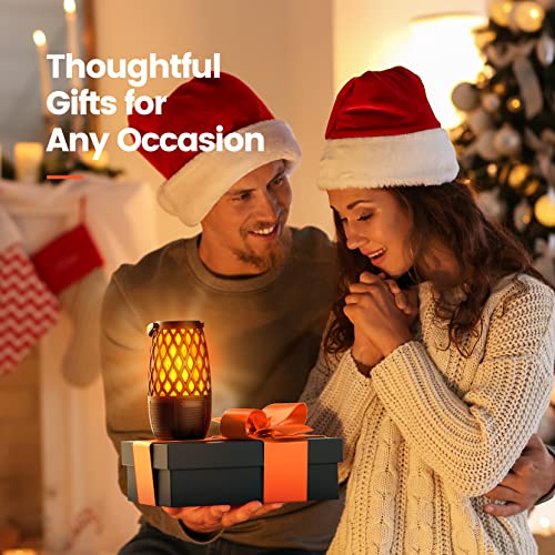 Outdoor Bluetooth Speaker with Light, Gift for Men, Xmas Decor Gadget Cool Stuff, Sync up to 100 Wireless Portable Speaker with Wall Mount/Stake/Hook, Waterproof for Patio/Yard/Party/Camping, 2 Pack