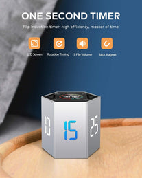 PIHEN Timer, Kitchen Timer Multi-Function Electronic Digital Timer for Kids, Flip Timer with Time and Alarm Function, Suitable for Work, Exercise, Gam