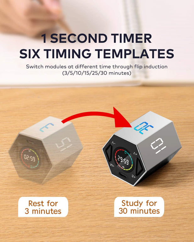 PIHEN Timer, Kitchen Timer Multi-Function Electronic Digital Timer for Kids, Flip Timer with Time and Alarm Function, Suitable for Work, Exercise, Gam