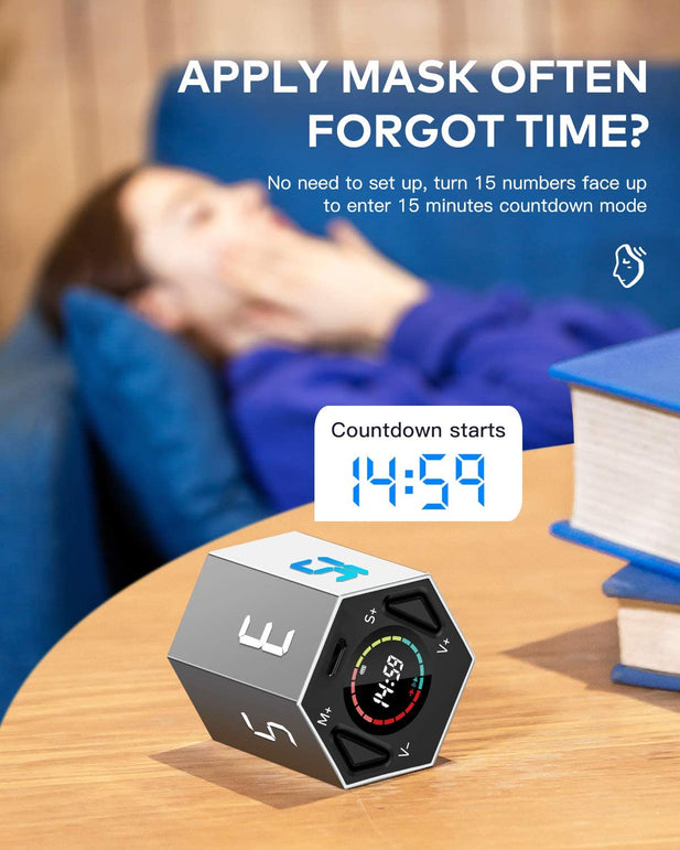 PIHEN Timer, Kitchen Timer Multi-Function Electronic Digital Timer for Kids, Flip Timer with Time and Alarm Function, Suitable for Work, Exercise, Gam