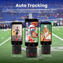 Pivo Pod - Auto Face Tracking Smartphone Holder, 6 Speed, Automatic Zoom, Horse Riders, AI Technology 360° Rotation with Remote Control