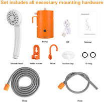 Portable Outdoor Shower, 2 Flow Mode, 4400mAh Battery Powered Shower Pump for Hiking/Backpacking, Travel, Beach, Pet, Flowering, IPX7 Waterproof &USB Rechargeable Camping Shower with 3 LED Lights…