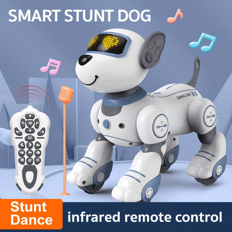 Intelligent Stunt Robot Dog Intelligent Programming Acrobatic Somersault Demonstration Touch Sensing Singing And Dancing Intelligent Following Music Songs Glowing Eyes Walking Acting Cute