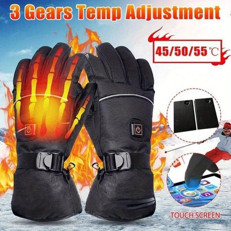 Winter Electric Battery Heating Gloves Heated Gloves Motorbike Racing Riding Gloves Touch Screen Battery Powered Motor Gloves