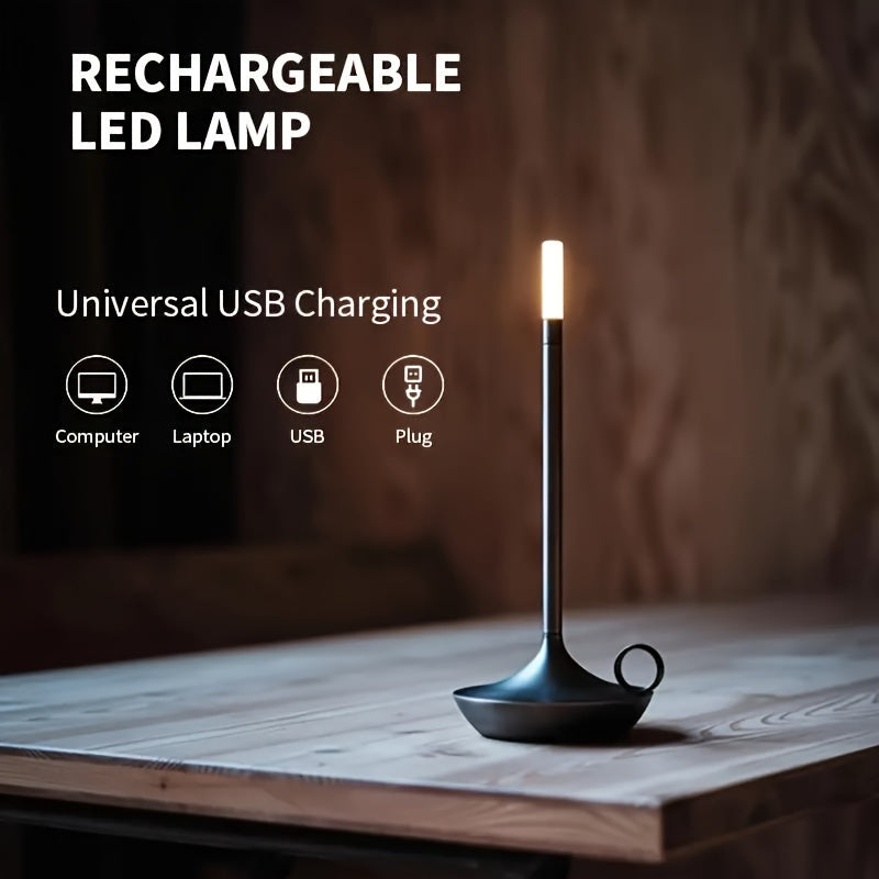 1pc Europeanstyle Retro Candlelight Table Lamp Cafe Aladdin Battery Life Camping Highend Decorative Nordic Creative Retro Candle USB Rechargeable Aluminum Touch Hotel Bedside LED Eye Protectionbedroomoutdoor Camping Table LampNew Year Gift