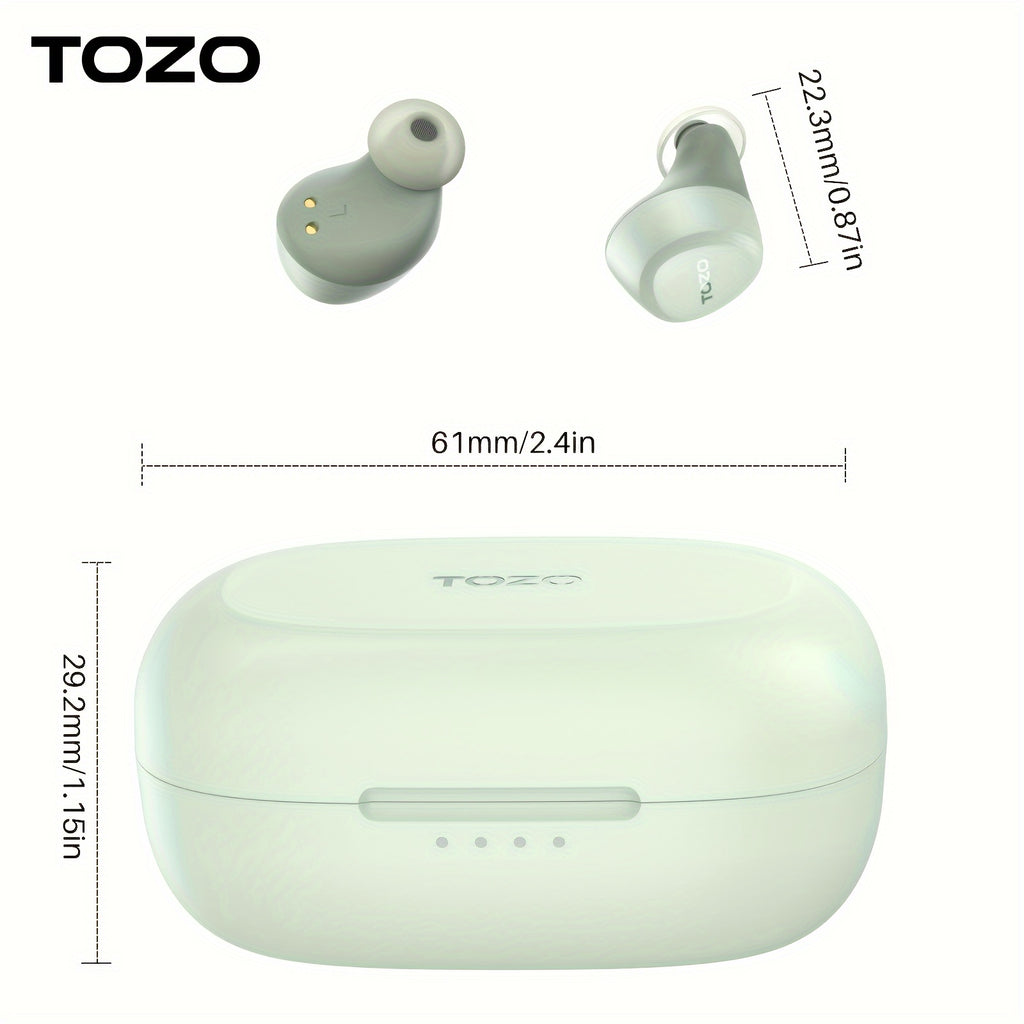 TOZO Mini Wireless Earbuds Wireless 1346 Cm Ear LightWeight Headphones Builtin Microphone IPX5 Waterproof Immersive Premium Sound Long Distance Connection Headset With Charging Case