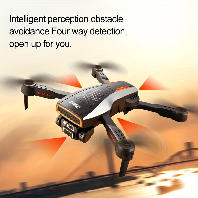 LU50 Drone Equipped With Dual Cameras Four Side Obstacle Avoidance Cool Lighting Oneclick Takeofflanding 360 Tumbling Stunt Halloween Christmas Birthday New Year Gift