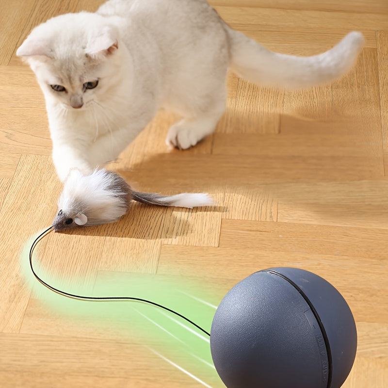 BatteryOperated Interactive Cat Toy Ball With Tracking Mouse  Automatic Rolling Teaser For All Breeds BatteryPowered Batteries Not Included