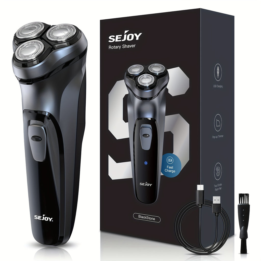 Sejoy Electric Razor For Men Mens Electric Shavers Rechargeable Electric Razor Shaving Machines With Popup Trimmer 1 Hour Fast Charging 3D Floating Head LCD Power Indicator