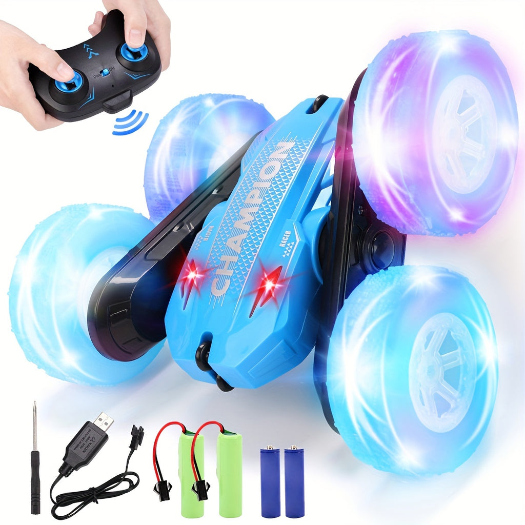 Remote Control Car RC Car With Colorful Sides Light Strip  Headlights For Kids 4WD 24Ghz DoubleSided Fast Flips Stunt Cars For 612 Year Old Boys Girls Xmas Birthday Gifts