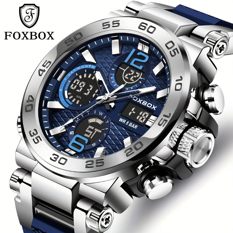 FOXBOX Fashion Classic Night Light Waterproof Multifunctional Timing Watch Suitable For Birthday Gift