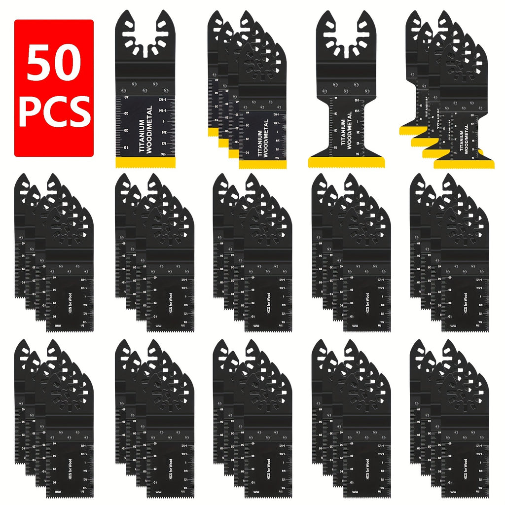 10203050pcs Titanium Oscillating Saw Blades Multitool Blades For Cutting Hard Material Metal Nails Wood And Plastic Oscillating Tool Blades Kits Fit Dewalt Rockwell Milwaukee Makita Bosch