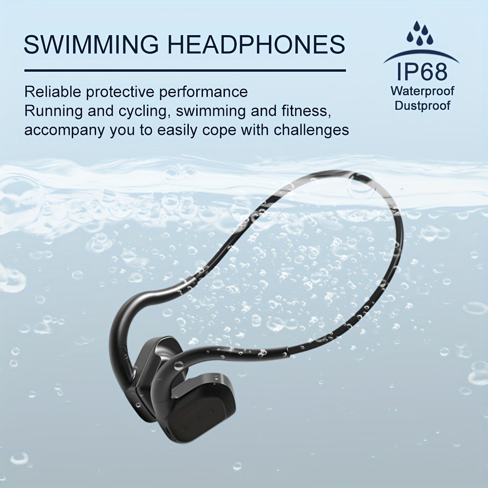 Waterproof Swimming Headphones With MP3 Player 32G Memory Bone Conduction Headphones Wireless 53 Open Ear Headset Suitable For Swimming Running Fitness And More Activities Also Be Sleep Earphones