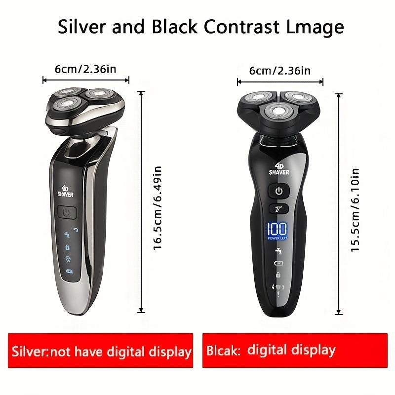 MIGUAN ProShave Electric Razor  3D Rotary Shaver for Dry  Wet Shaving Rechargeable Cordless LED Display Travel Lock Fathers Day Gift for Dad Husband Boyfriend Mens Grooming Essential