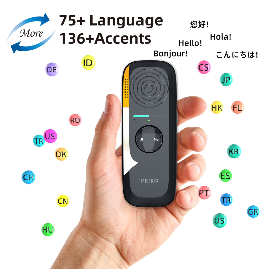 Portable Language Translator Device TwoWay Instant Translator APP Online Voice Translation 75Languages Supported High Accuracy Translator Device For Travel Business Learning