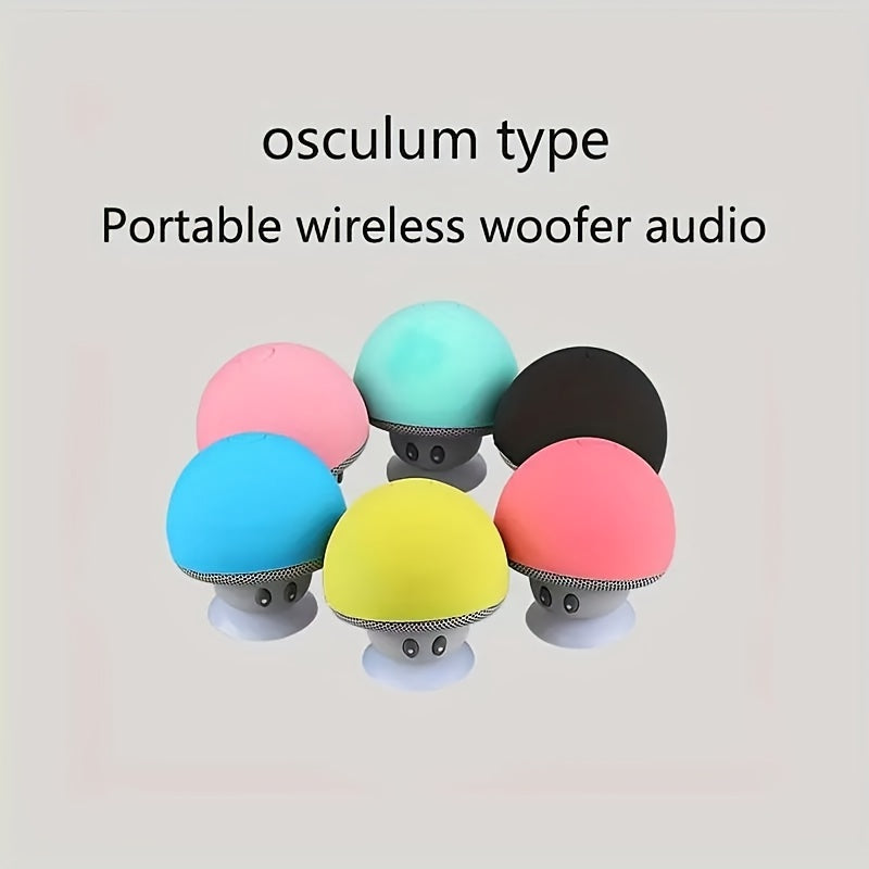 1pc Cute Little Mushroom Head Portable Wireless Speaker Can Be Used As A Mobile Phone Stand Small And Delicate And FallProof Suction Cup Suction Is Excellent Mini Cartoon Mushroom Head Speaker Gift