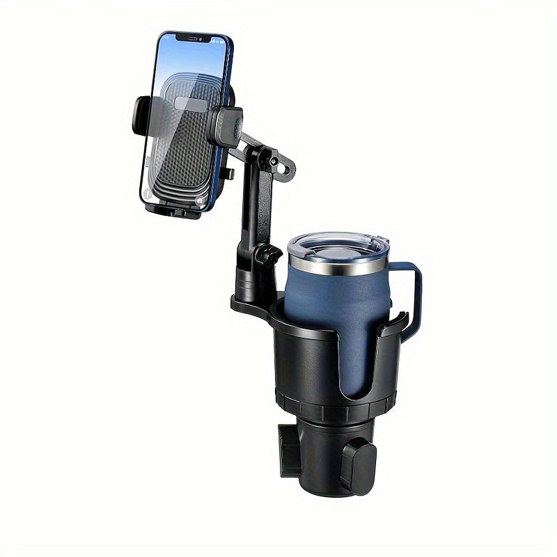 This Car Cup Phone Holder upgraded to a 2in1 design with an adjustable base and 360degree rotation fits perfectly in your car cup holder and is compatible with For iPhone For SamSung and all Smartphones