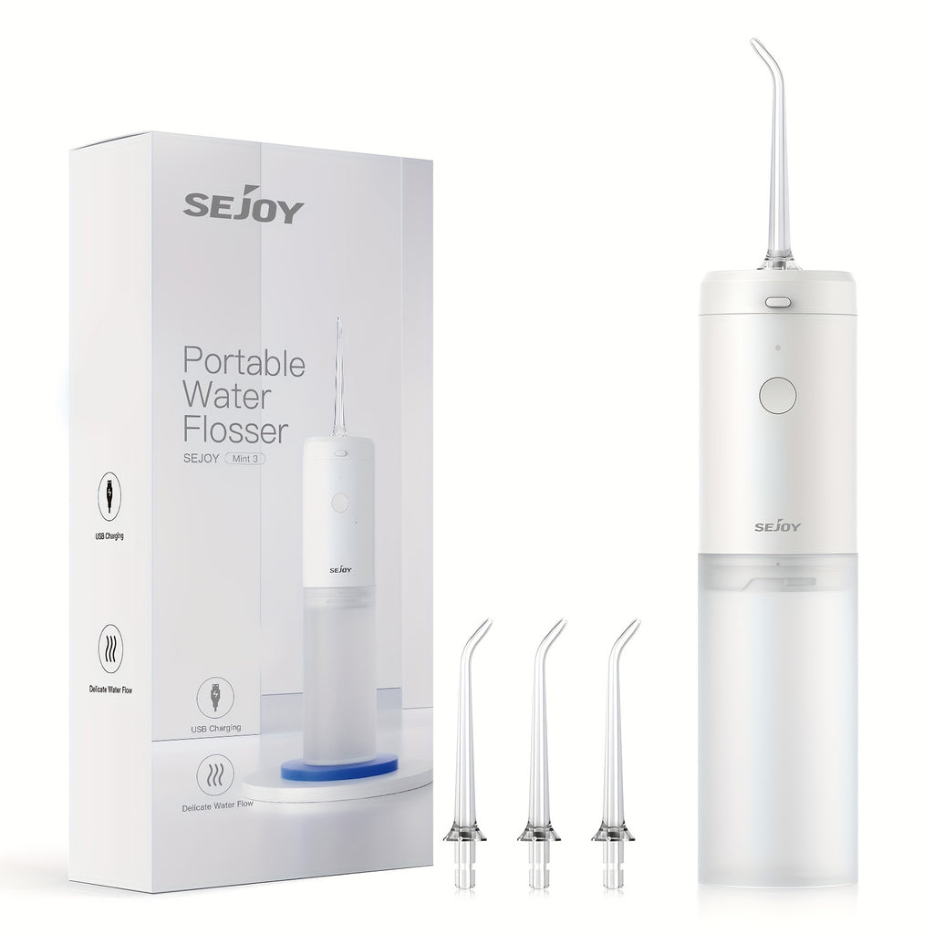 Sejoy Water dental flosser Strong cleaning fast charging Rechargeable Cordless 140ml 3modes essential for family travel