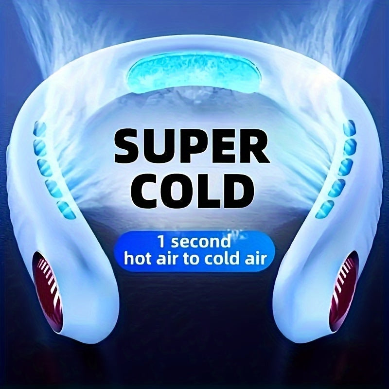 1pc Portable Neck Fan USB Rechargeable UltraQuiet Personal Cooling Device With Adjustable Settings Fast Cooling Air Conditioner 1798cm Ideal For Students Outdoor Activities Travel Fishing Camping Perfect Gift For Birthdays And Christmas