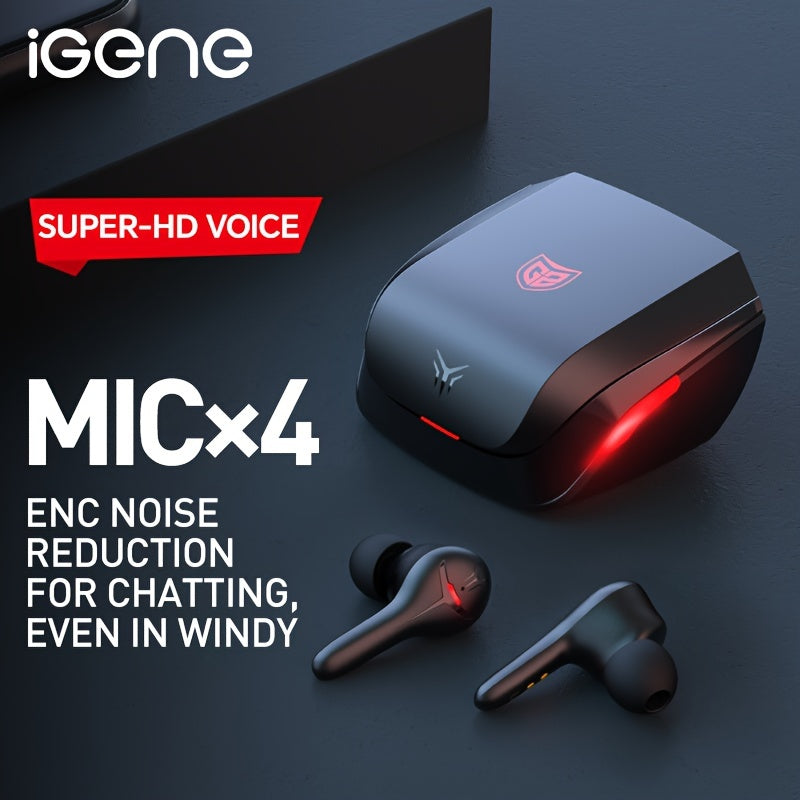 IGene 4 Microphones 53 TWS Wireless Earphone Wireless Earbuds With 22 Microphones ENC Noise Cancelling Low Latency Headset Gaming Mode With RGB Dazzling Lighting For IOSAndroid Phones