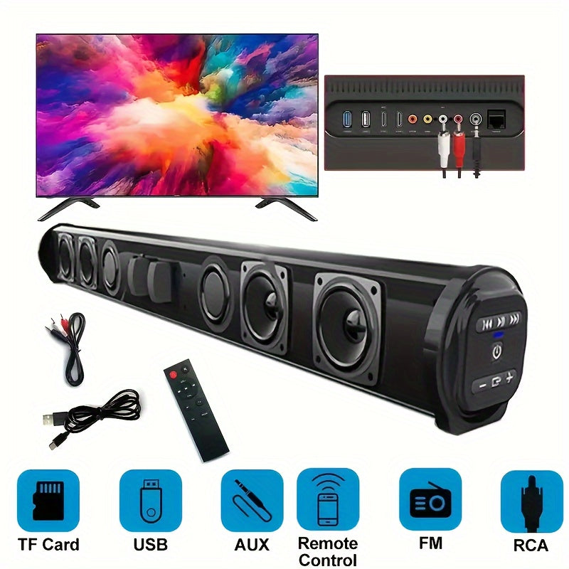 20W 4Speaker Wireless Home Theater Soundbar  Immersive Surround Sound  Extended Bass  Easy Connect to TV PC Phone  The Ultimate Gift for Audiophiles