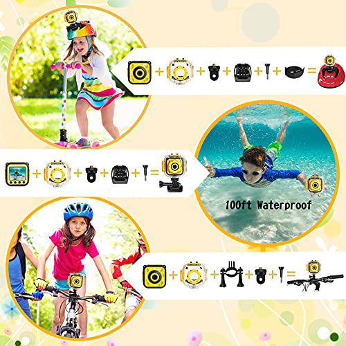 PROGRACE Children Kids Camera Waterproof Digital Action Camera for Boys Girls