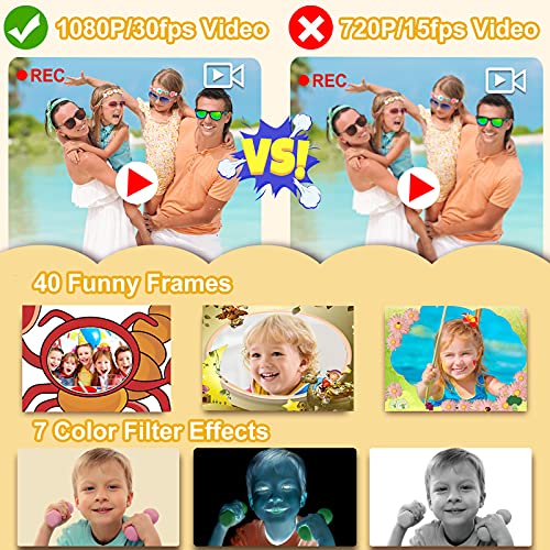 PROGRACE Children Kids Camera Waterproof Digital Action Camera for Boys Girls
