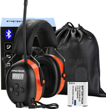 PROHEAR 033 Bluetooth 5.3 Hearing Protection Headphones with FM AM Radio - Rechargeable - 25Db NRR - 48H Playtime - Ideal for Lawn Mowing, Construction, Chainsaw, Landscaping - Orange