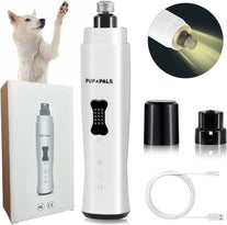 PUP PALS Dog Nail Grinder with 5 LED Shadow Free Light, Dog Nail Trimmer Protect Pet Paws from over Grinding with 2 Speed Super Power Motor for Small, Medium and Large Dogs & Cats Paws Grooming